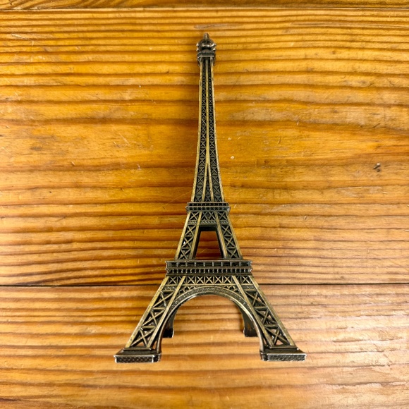 Vintage Eiffel Tower Souvenir | 7.25" Metal Paris Figurine | French Decor - Picture 4 of 14